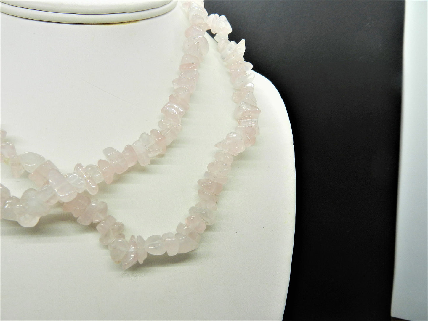 32" Authentic Rose Quartz Nugget Strand Necklace