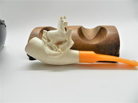 Vintage Carved Horse Meerschaum Pipe