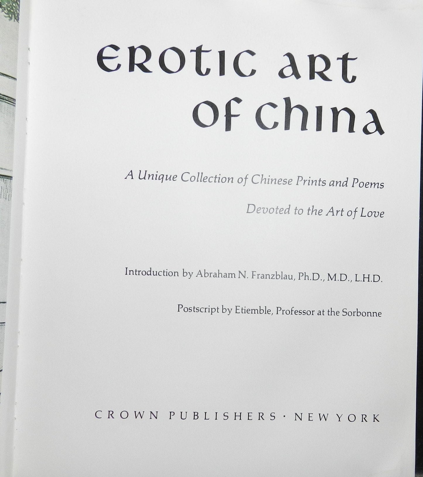 Vintage Book "Erotic Art of China" 1977