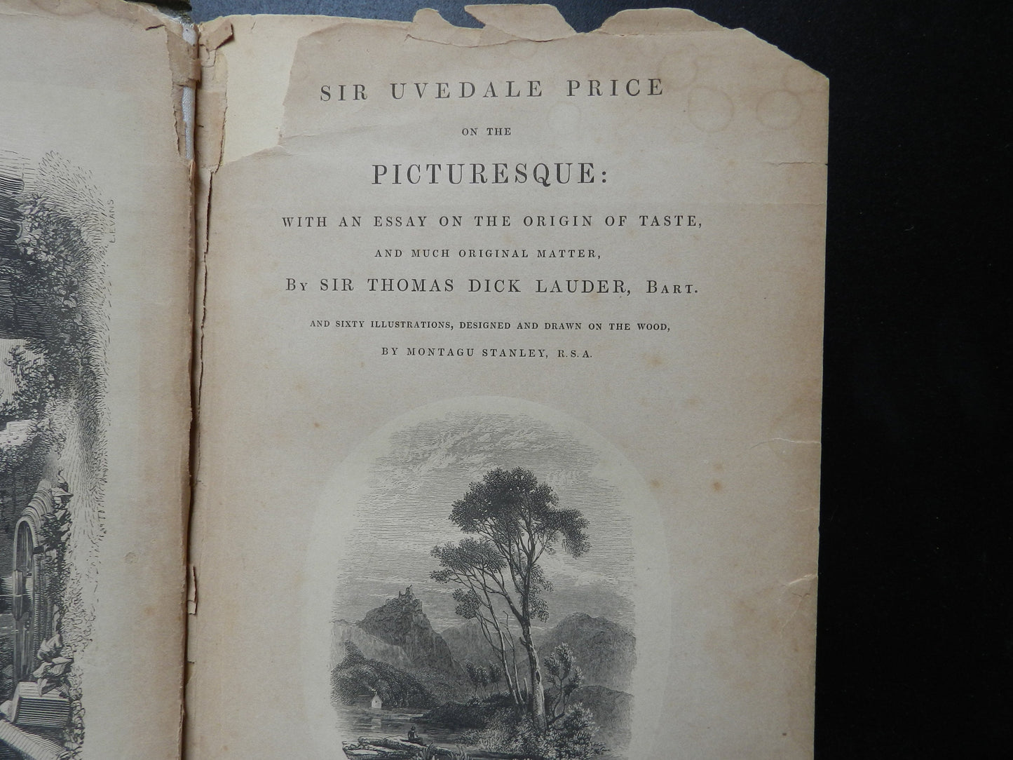 Antique Book "Sir Uvedale Price on the Picturesque" by Lauder 1843  Inscribed by Notable Landscape Architects Gillette, Manning & Palmer
