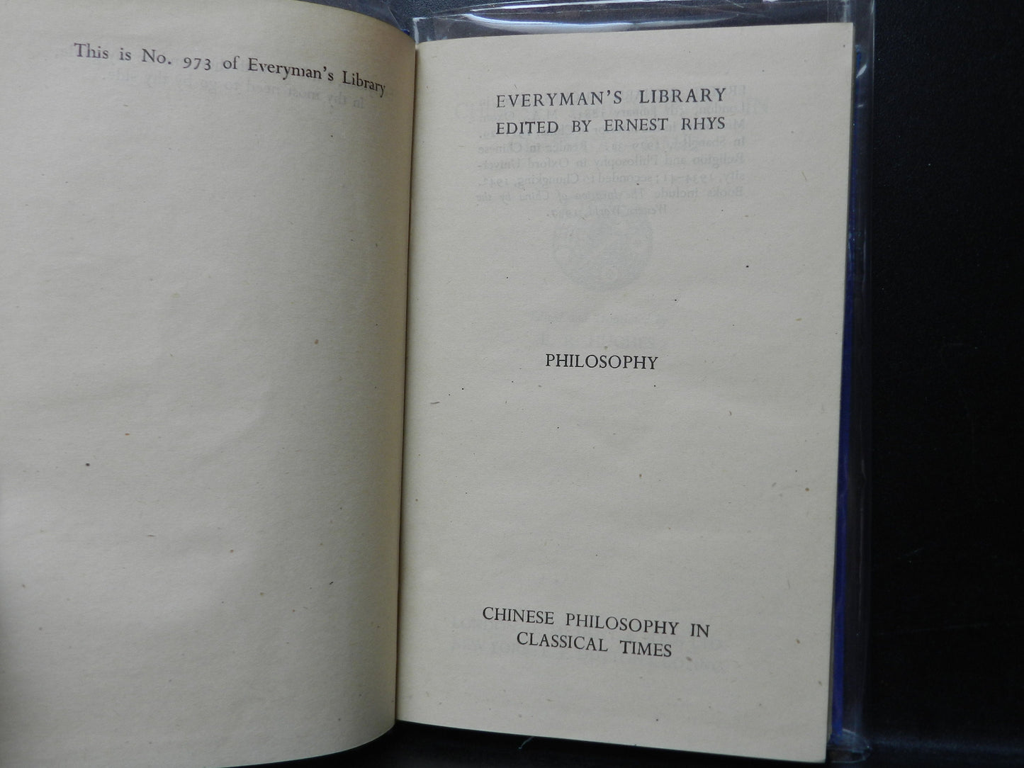 Vintage Book "Chinese Philosophy in Classical Time" 1944