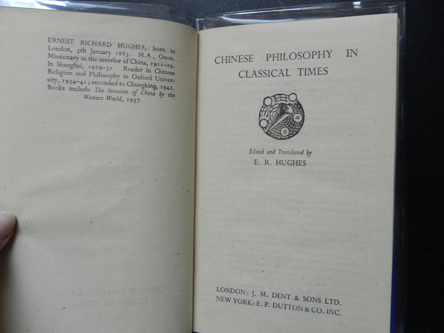 Vintage Book "Chinese Philosophy in Classical Time" 1944