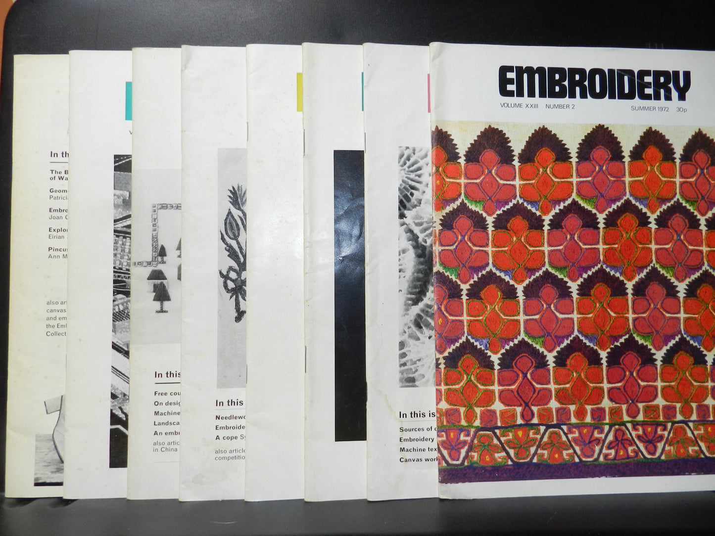 8 Vintage "Embroidery" Magazines - 1971-1973 -  The Embroiderer's Guild Publication