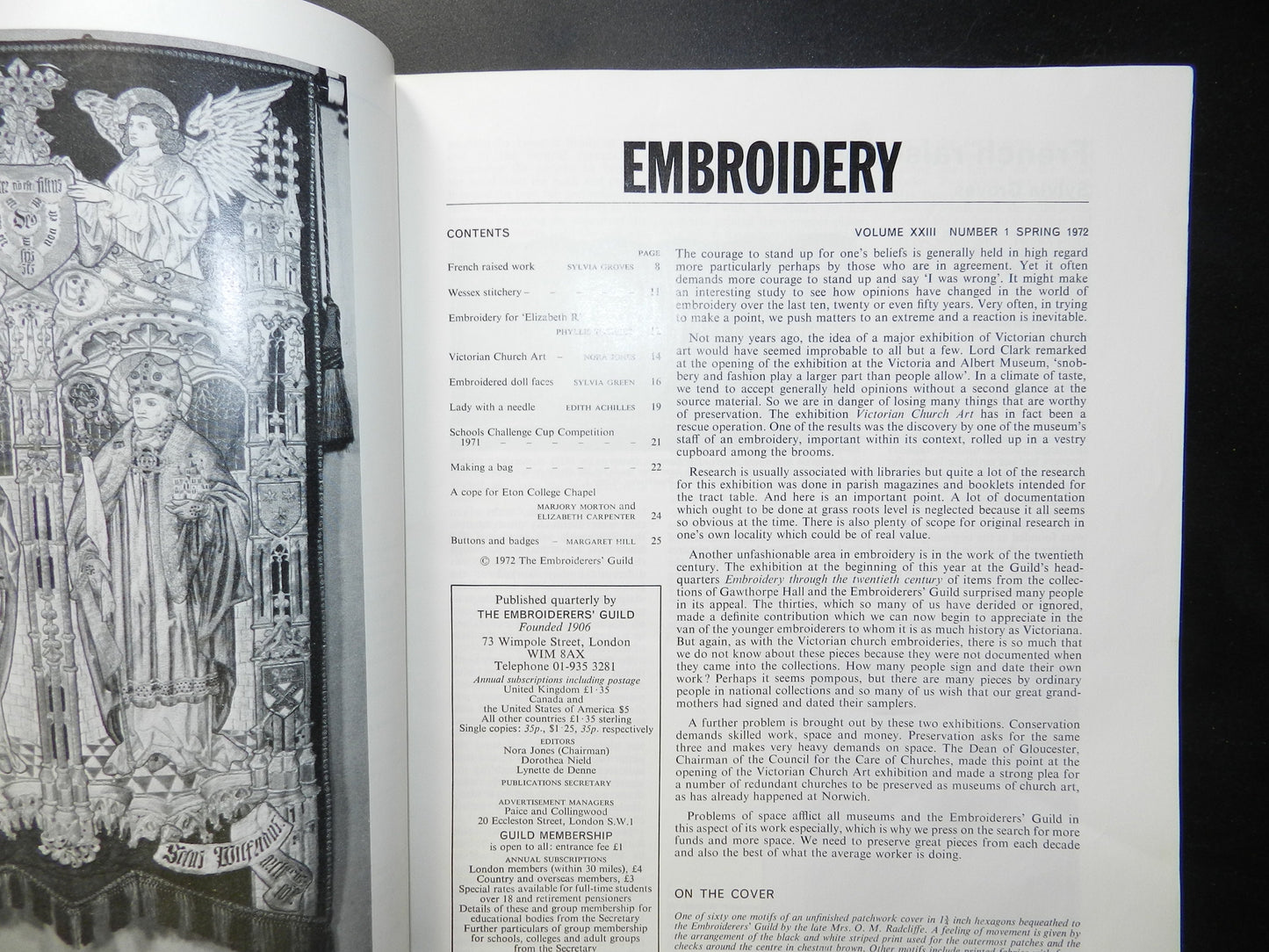 8 Vintage "Embroidery" Magazines - 1971-1973 -  The Embroiderer's Guild Publication