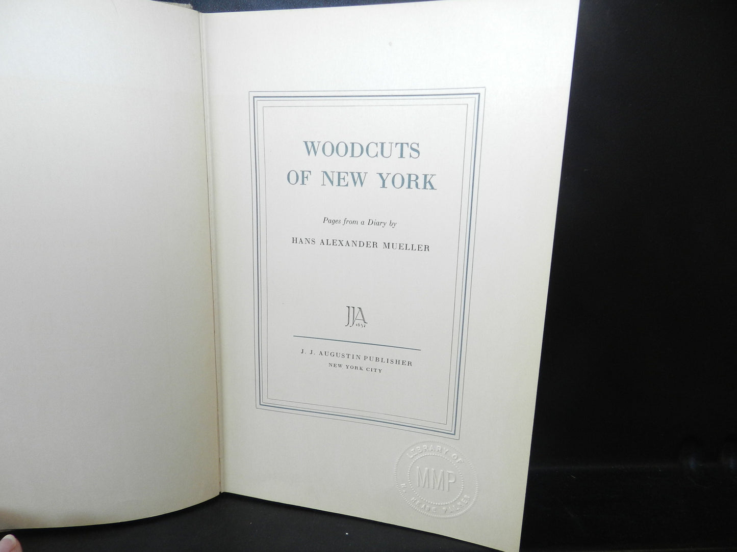 Vintage Book "Woodcuts of New York"  Pages from a Diary by Hans A. Mueller 1938