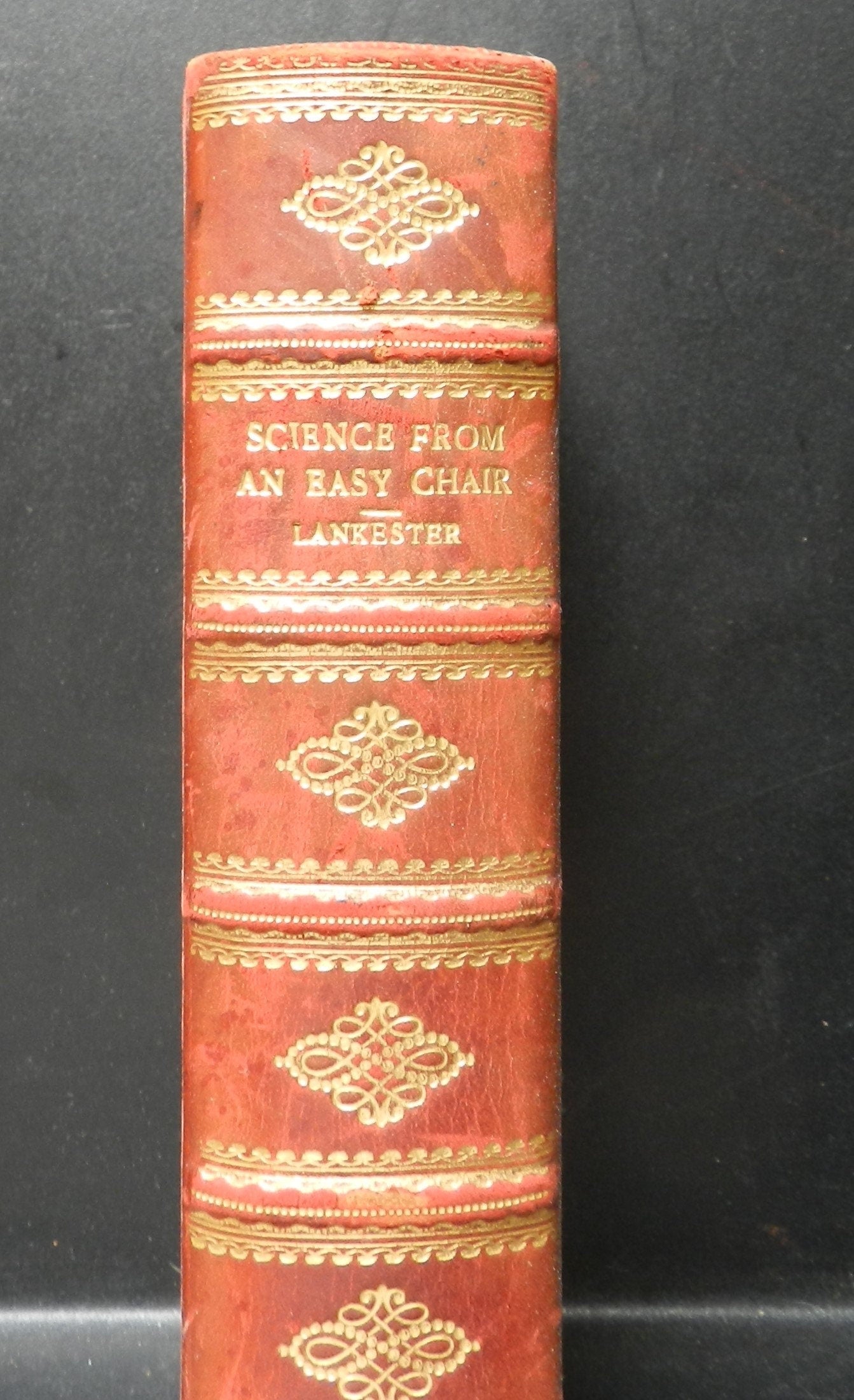 Antique Leather Bound Book "Science From An Easy Chair" by Sir Ray Lankester, 1920