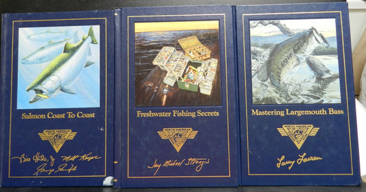 Lot of 3 Vintage North American Fishing Club Books - Fishing Secrets &  Salmon and Largemouth Bass   First Edition