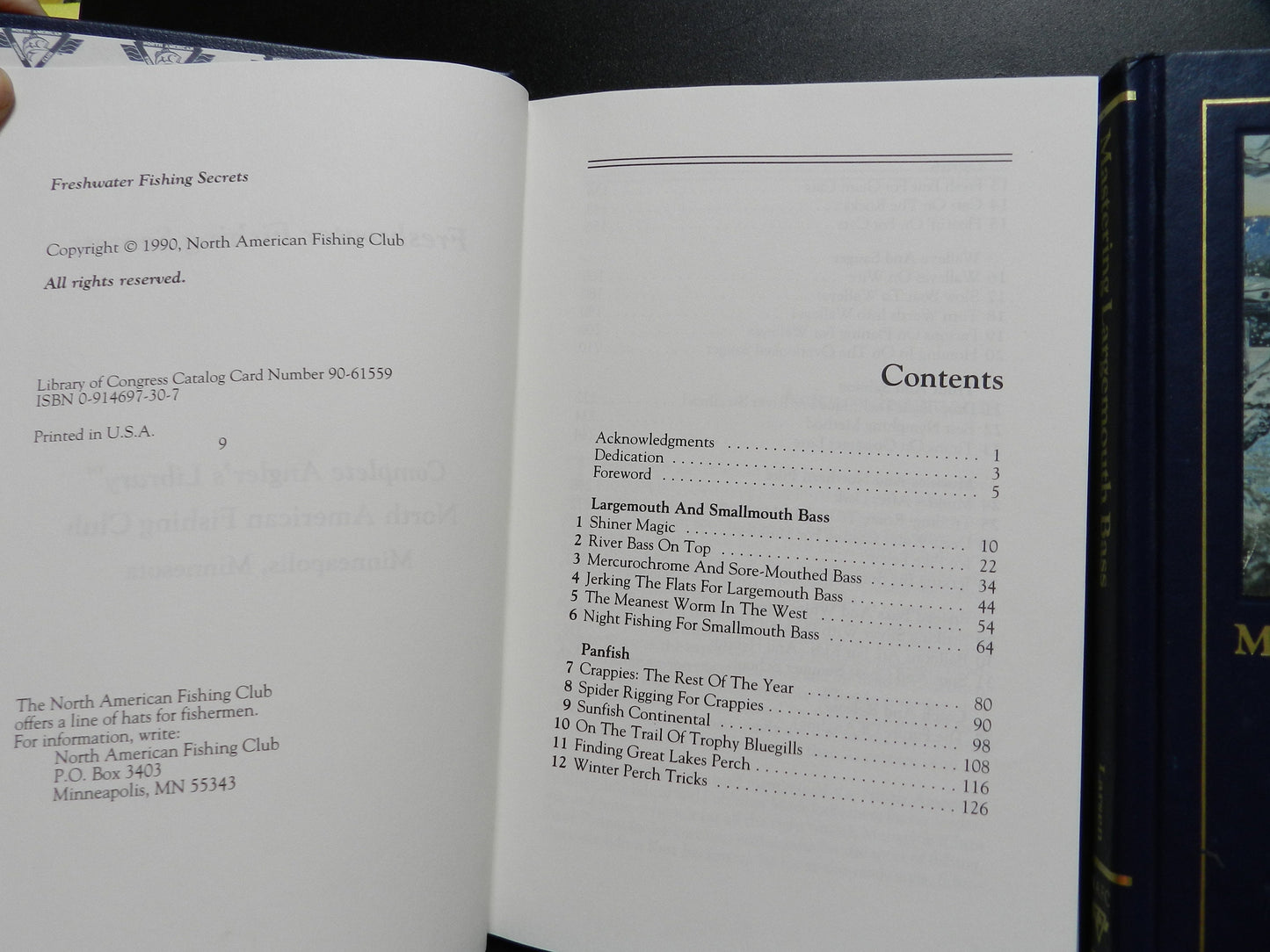 Lot of 3 Vintage North American Fishing Club Books - Fishing Secrets &  Salmon and Largemouth Bass   First Edition