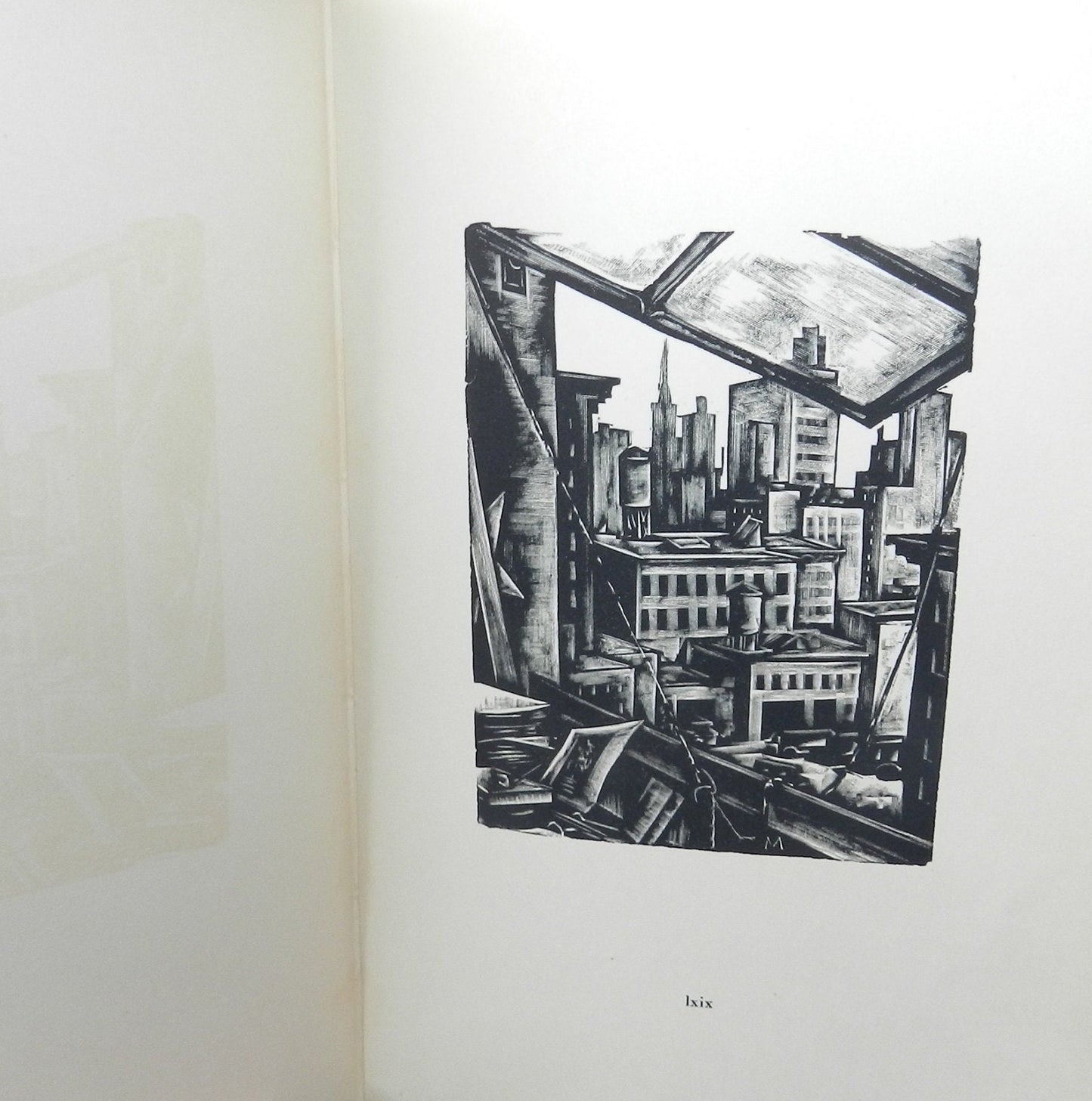 Vintage Book "Woodcuts of New York"  Pages from a Diary by Hans A. Mueller 1938