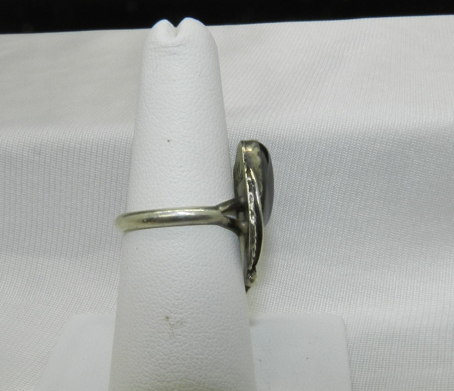 Vintage  Sterling Southwestern Hematite Ring - SZ 6.5 - 6 1/2"