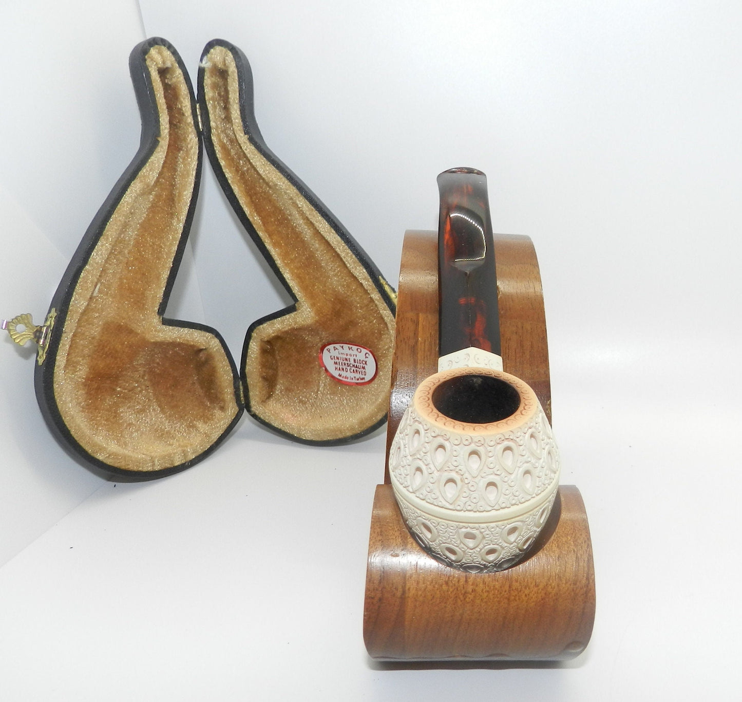 Vintage Carved Block Meerschaum Pipe -Bulldog