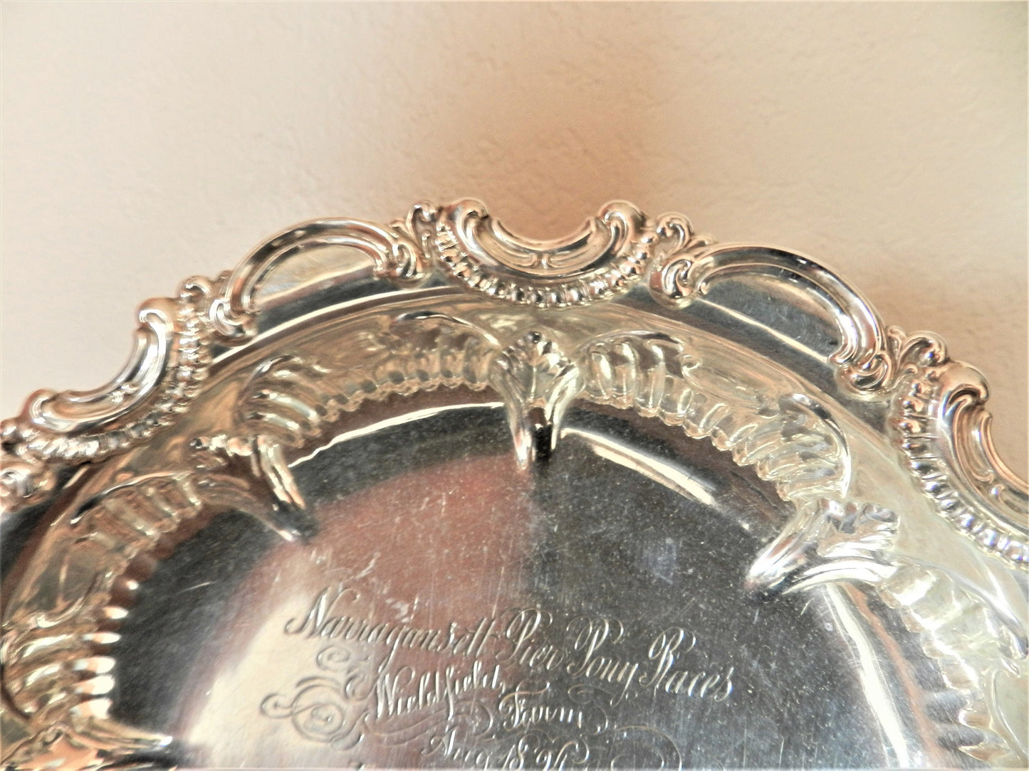 Rare Antique Sterling Silver Art Nouveau Trophy Bowl  - Trophy Narragansett Pier Pony Races 1894