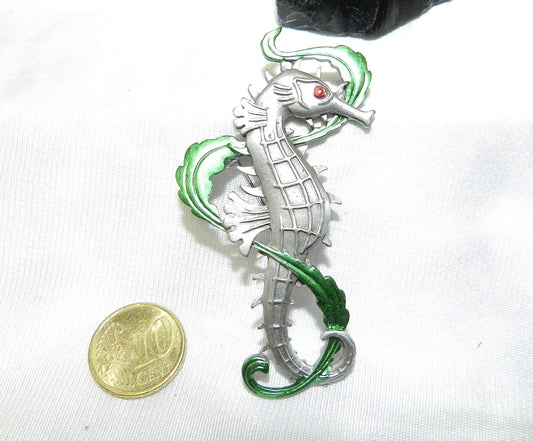 Vintage Seahorse Pin Necklace Pendant