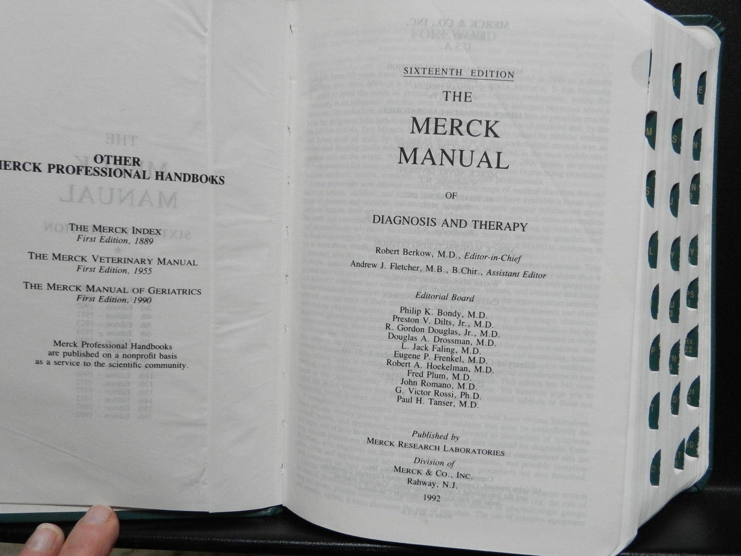 Vintage "The Merck Manual" Sixteenth Edition 1992