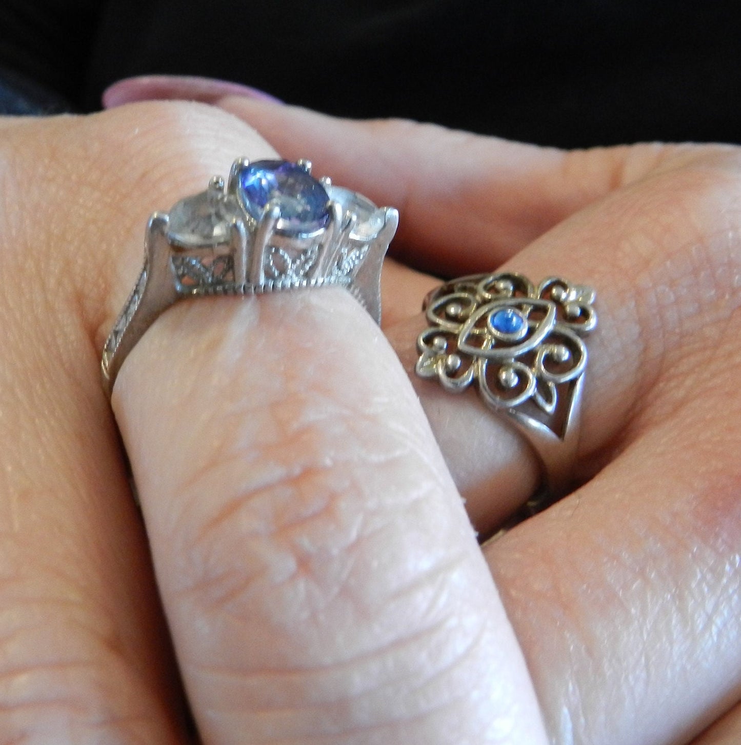 2 Vintage Sterling Silver Rings - NOT Scrap