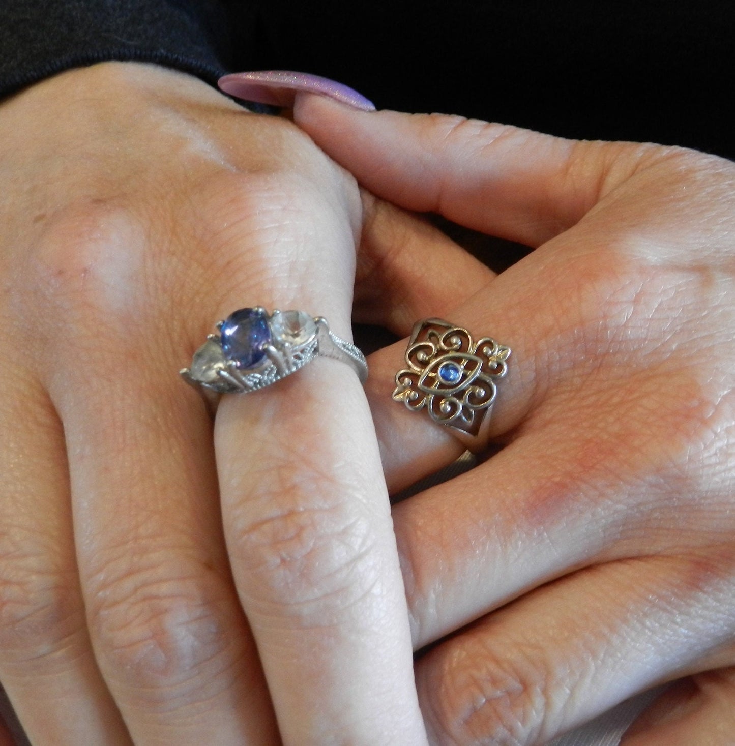 2 Vintage Sterling Silver Rings - NOT Scrap