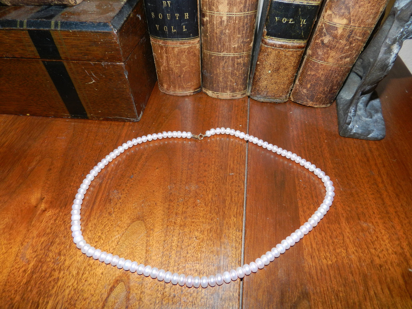 Simple Sterling Silver Baby Pink  Pearl Necklace - 20"