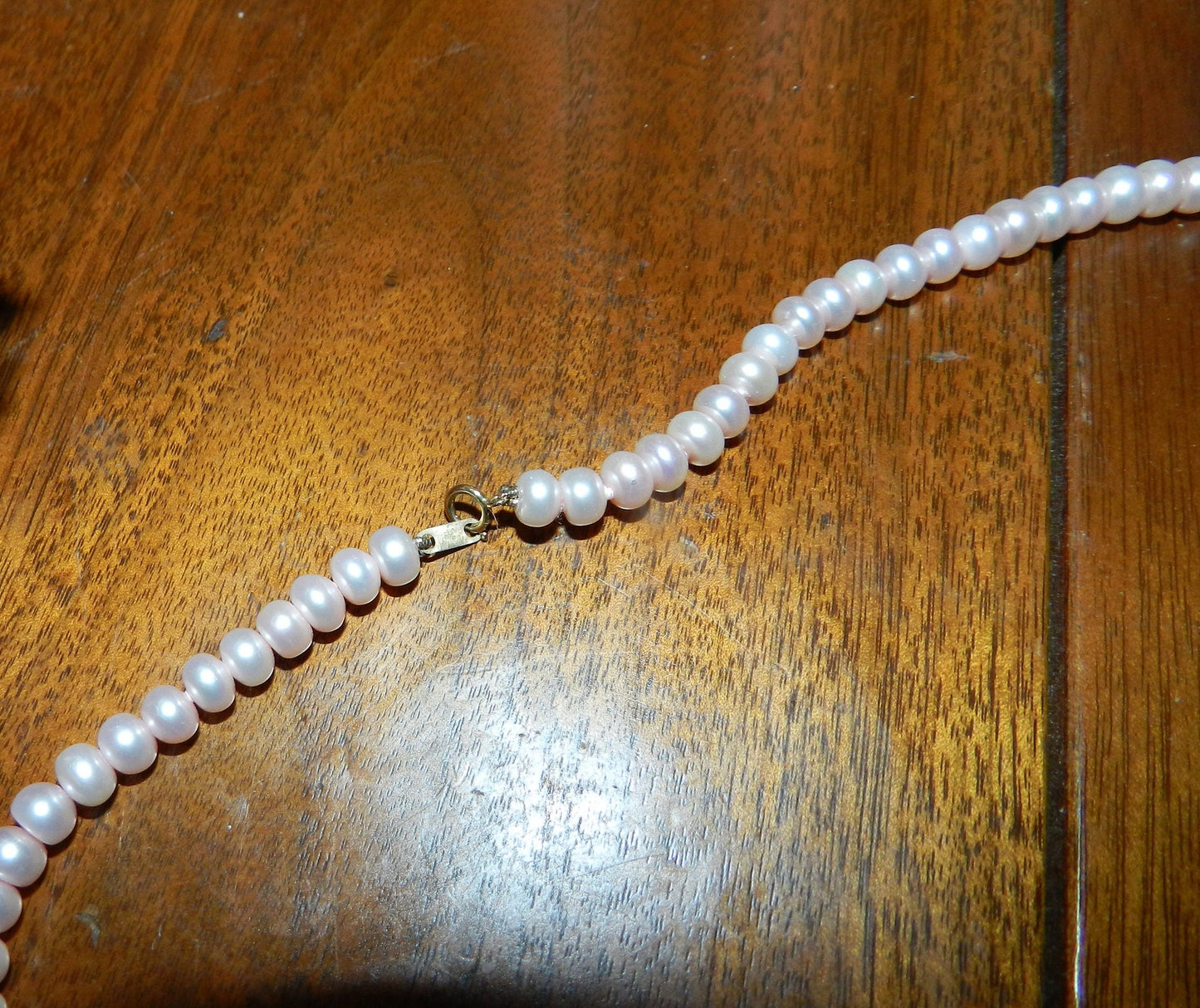 Simple Sterling Silver Baby Pink  Pearl Necklace - 20"