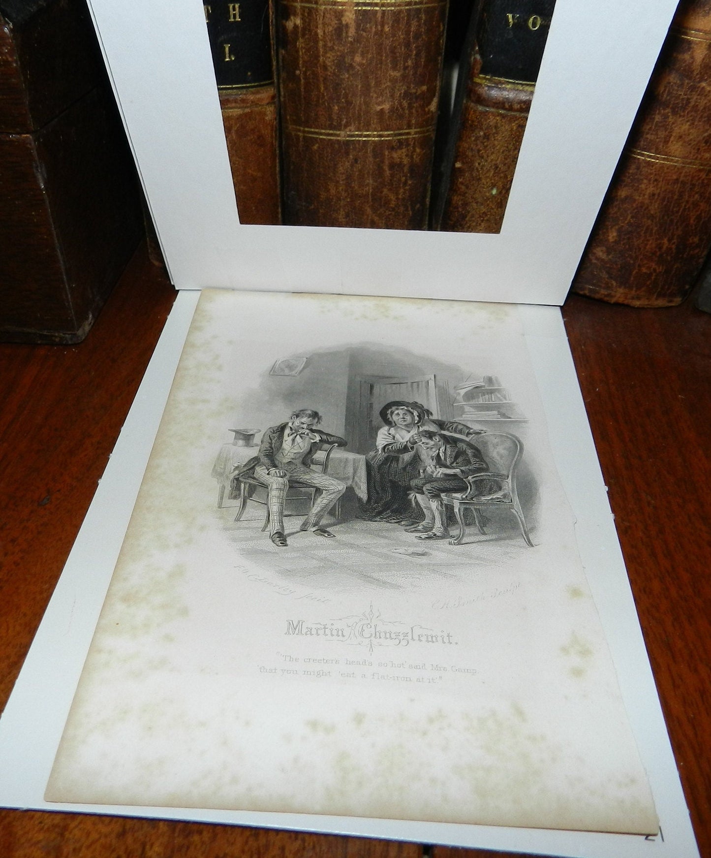 Authentic Antique  Book  Plate Etching from "Little Doritt" Novel Martin Chuzzlewit