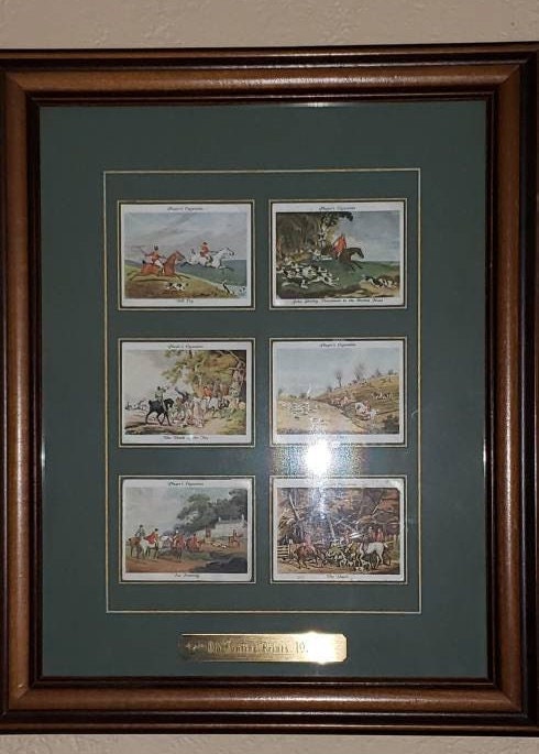 Vintage Framed Foxhunting  Player's Cigarette Cards 1938  Authentic Cigarette Cards  Small