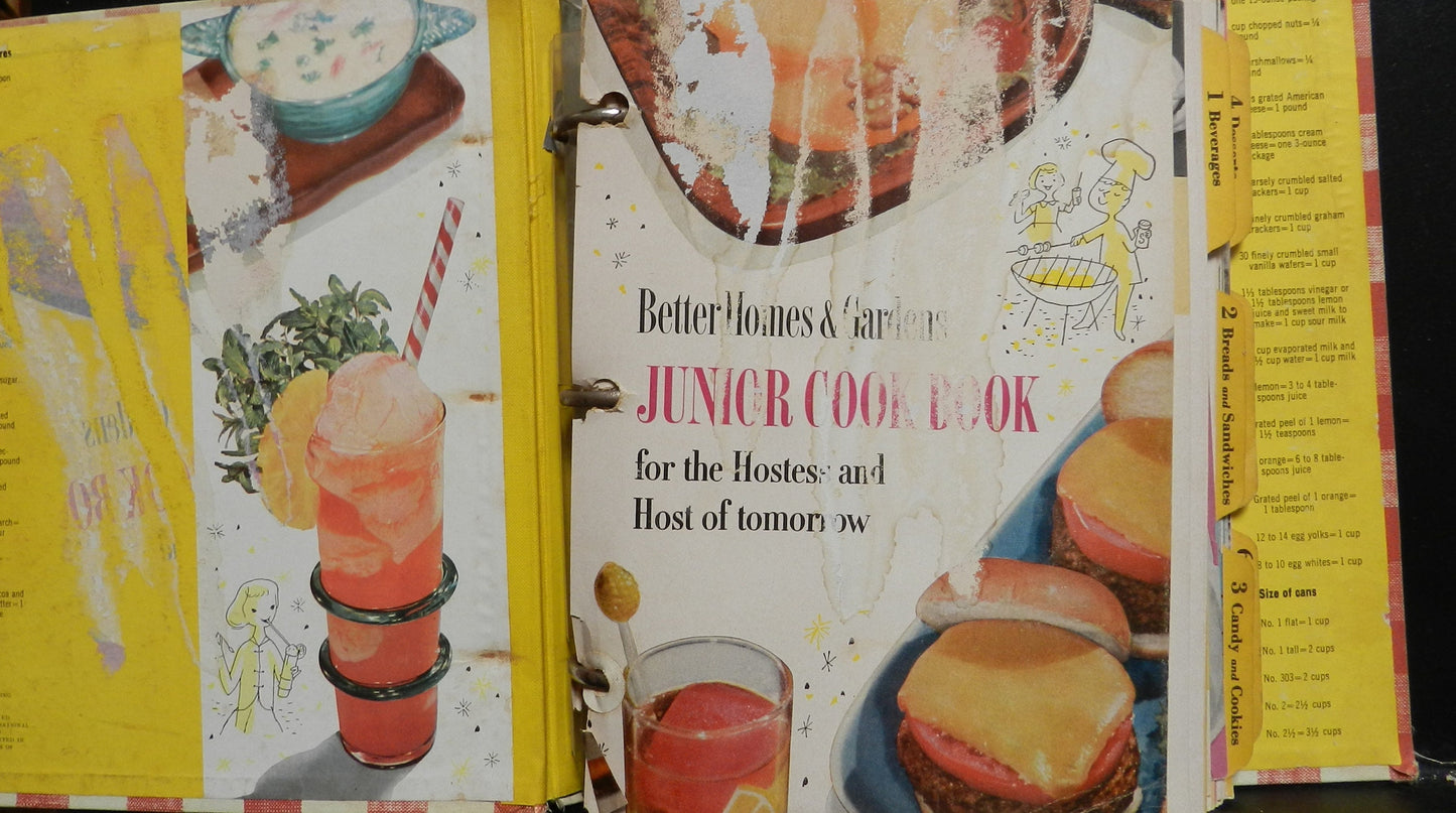 Vintage "Better Homes and Gardens Junior Cook Book "  First Edition 1955  Retro Food