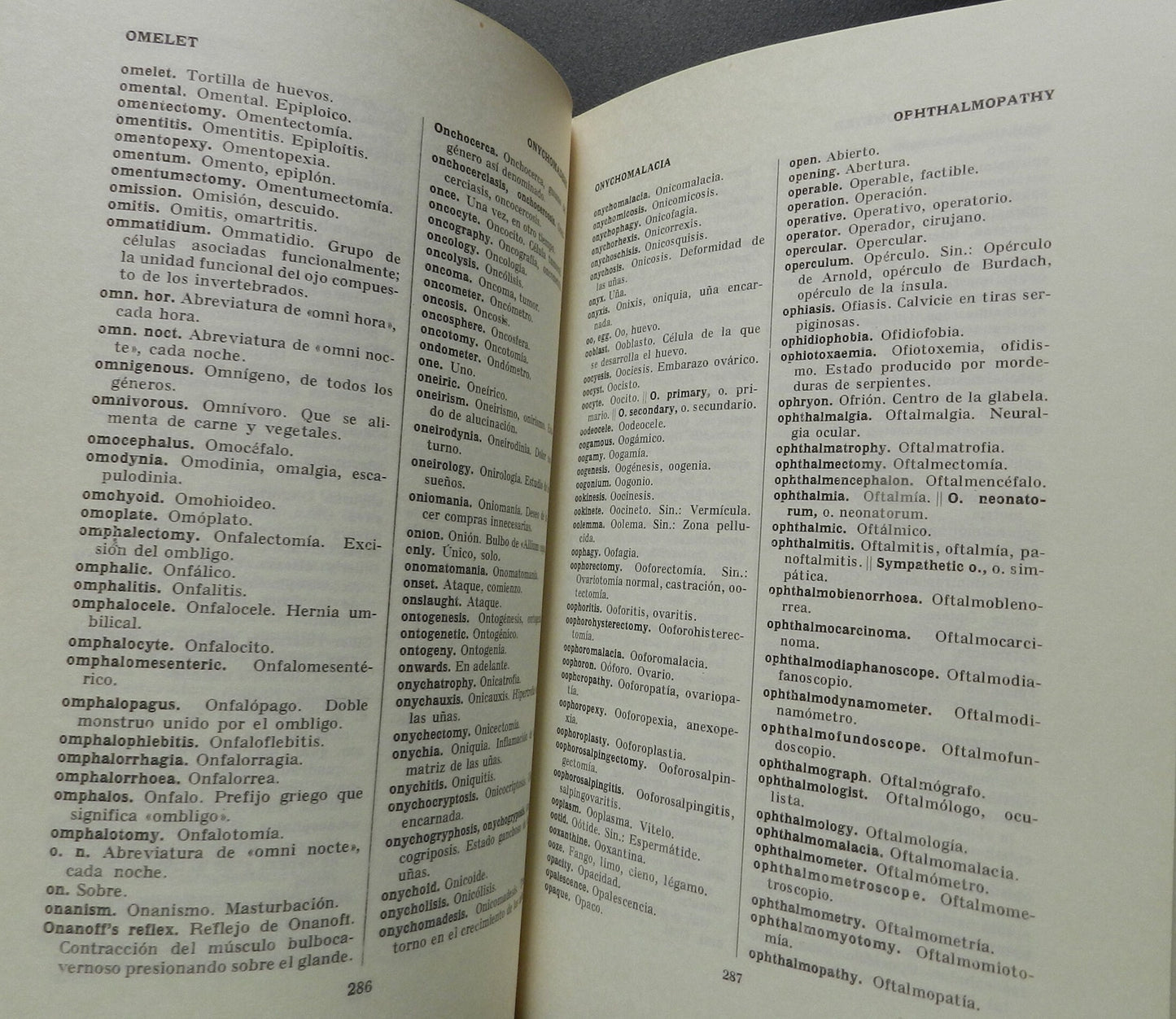 Vintage Medical Dictionary in Spanish & English Book "Medicina Diccionario Ingles-Espanol Espanol-Ingles" 1968 Printed in Spain