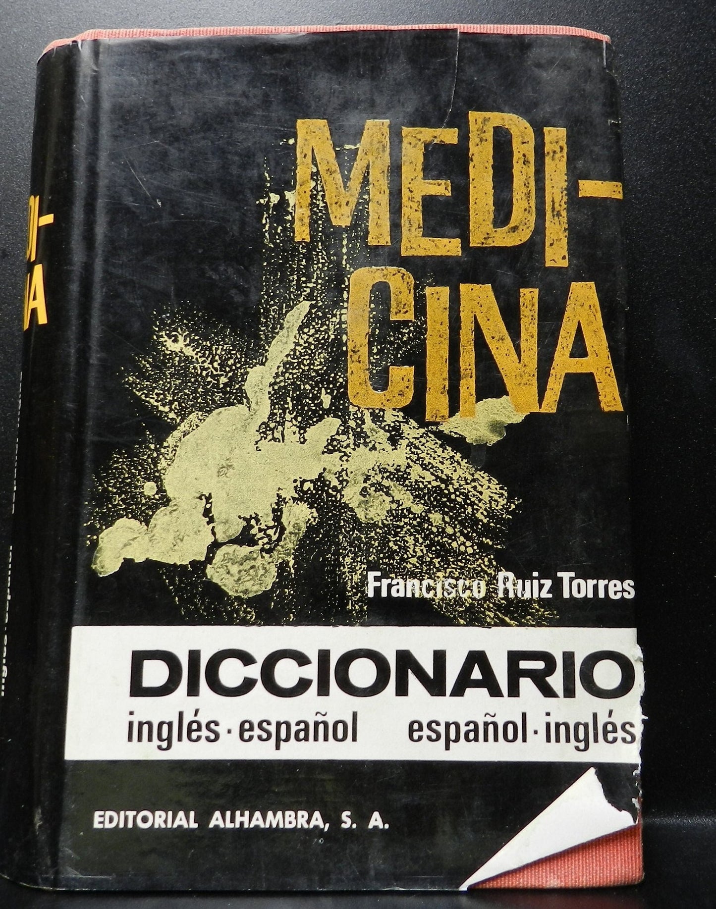 Vintage Medical Dictionary in Spanish & English Book "Medicina Diccionario Ingles-Espanol Espanol-Ingles" 1968 Printed in Spain
