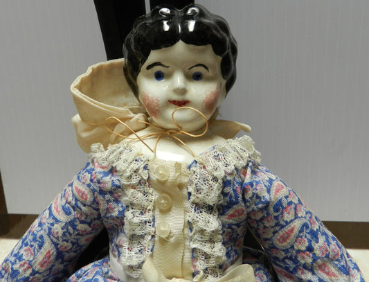 Vintage Antique Porcelain Doll - Handmade Copy of 1880s Doll  12 1/2"