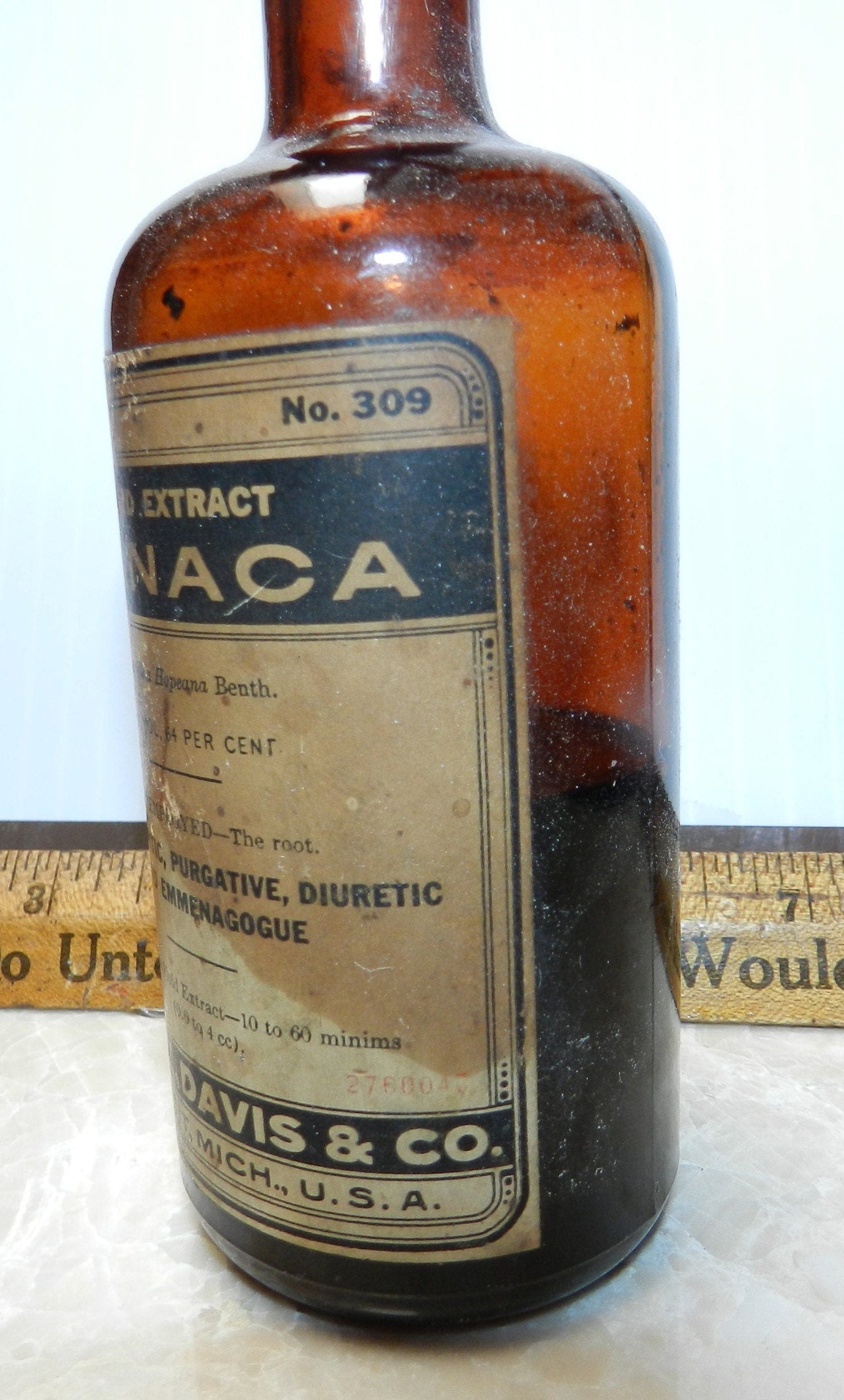 Authentic Antique Medicine Bottles - Manaca -  OTC Preparation