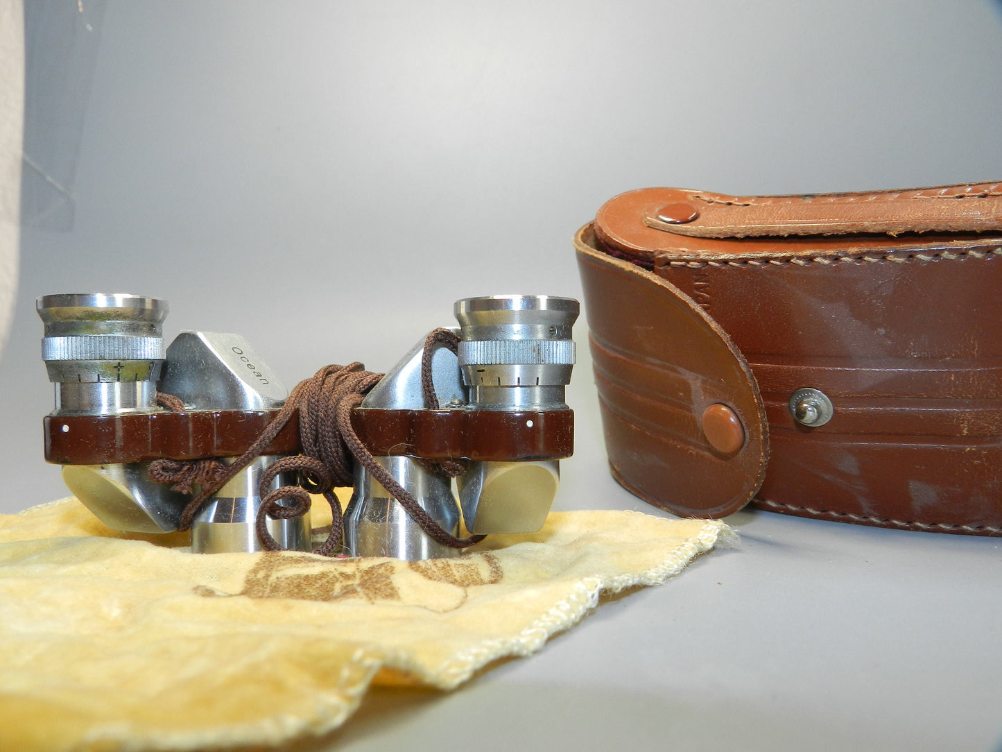 Vintage  Pocket Binoculars -  Brown- Adjustable -Small - Fine Condition - 6 x 15